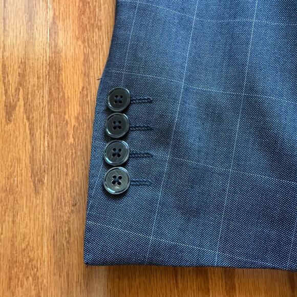 Steven Land Stanly Blazer Men’s 44L Charcoal Gray Super 150s Wool‎ Suit Jacket - Picture 6 of 15